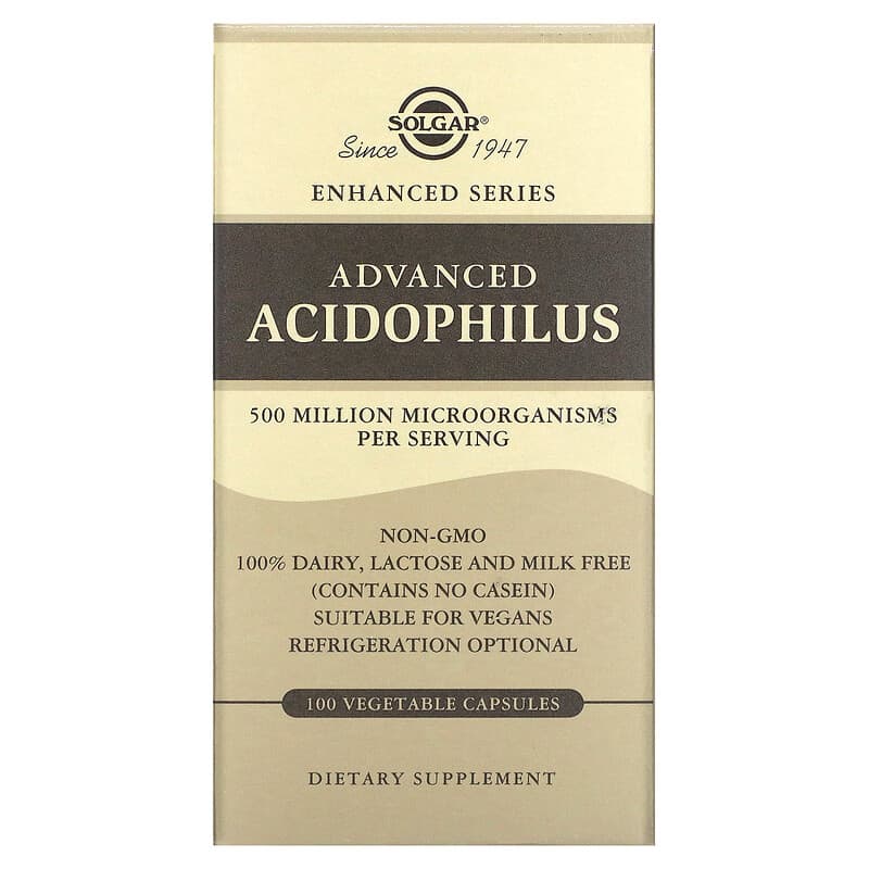 Solgar Advanced Acidophilus 100 Vegetable Capsules 33984000186