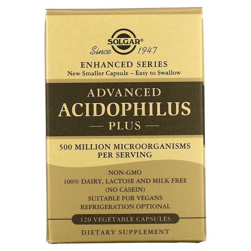 Solgar Advanced Acidophilus Plus 120 Vegetable Capsules 33984000254