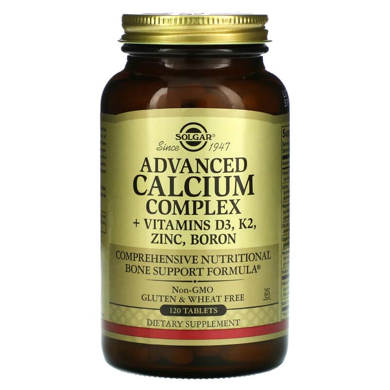 Solgar Advanced Calcium Complex + Vitamins D3 K2 Zinc Boron 120 Tablets 33984000285
