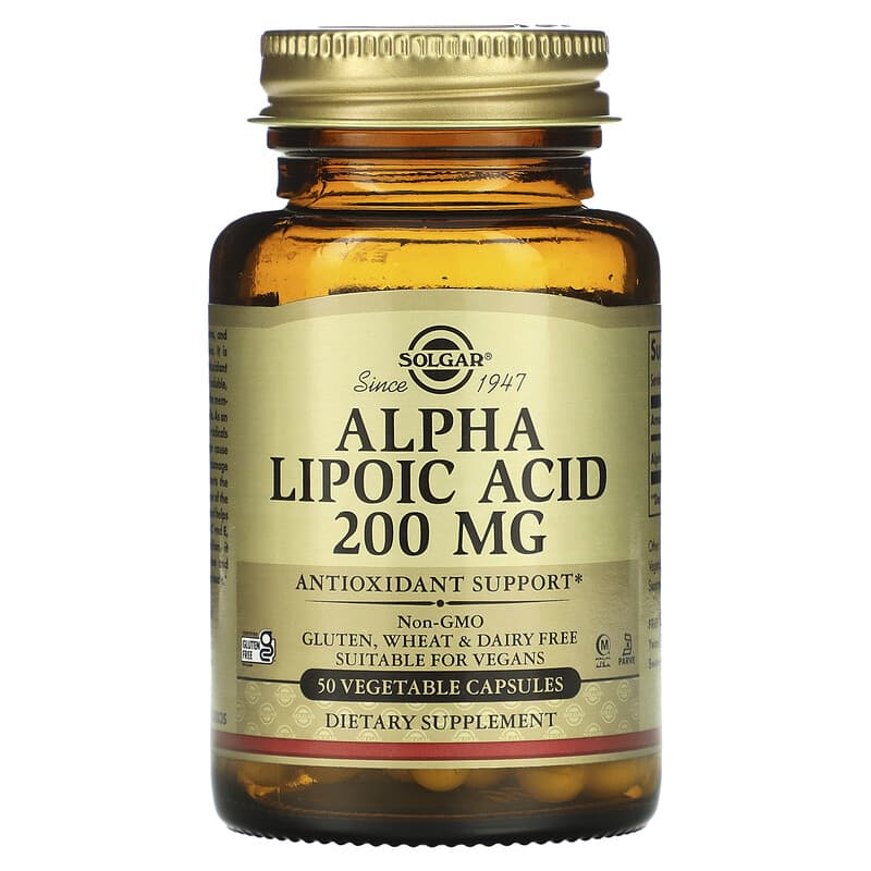 Solgar Alpha Lipoic Acid 200 mg 50 Vegetable Capsules 33984000582