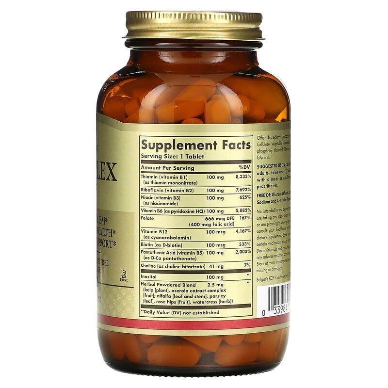 Solgar, B-Complex "100", 250 Tablets 33984011625