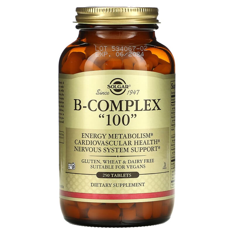 Solgar B-Complex "100" 250 Tablets 33984011625