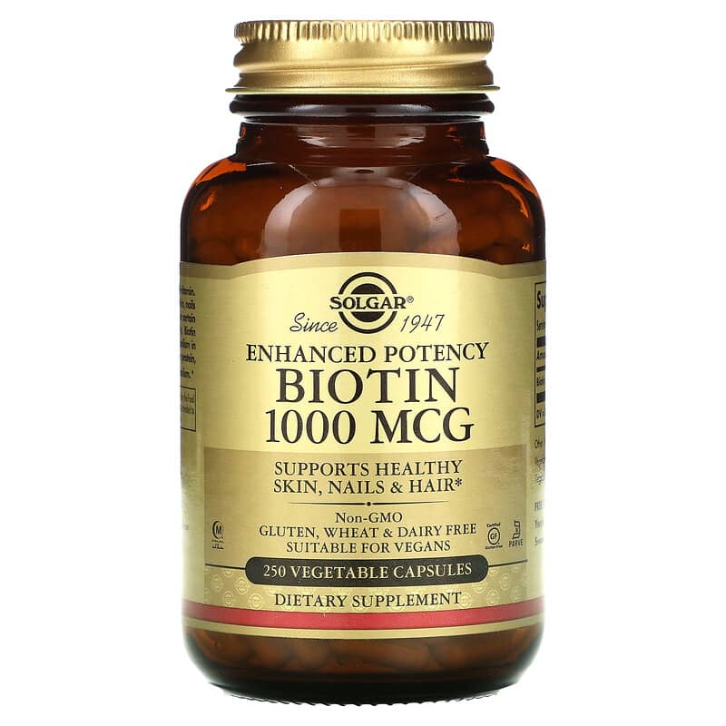 Solgar Biotin 1,000 mcg 250 Vegetable Capsules 33984003125