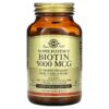 Solgar Biotin 5,000 mcg 100 Vegetable Capsules 33984003149