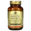 Solgar Biotin 5,000 mcg 50 Vegetable Capsules 33984003132