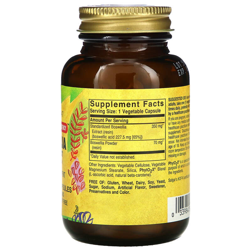 Solgar, Boswellia Resin Extract, 60 Vegetable Capsules 33984041141