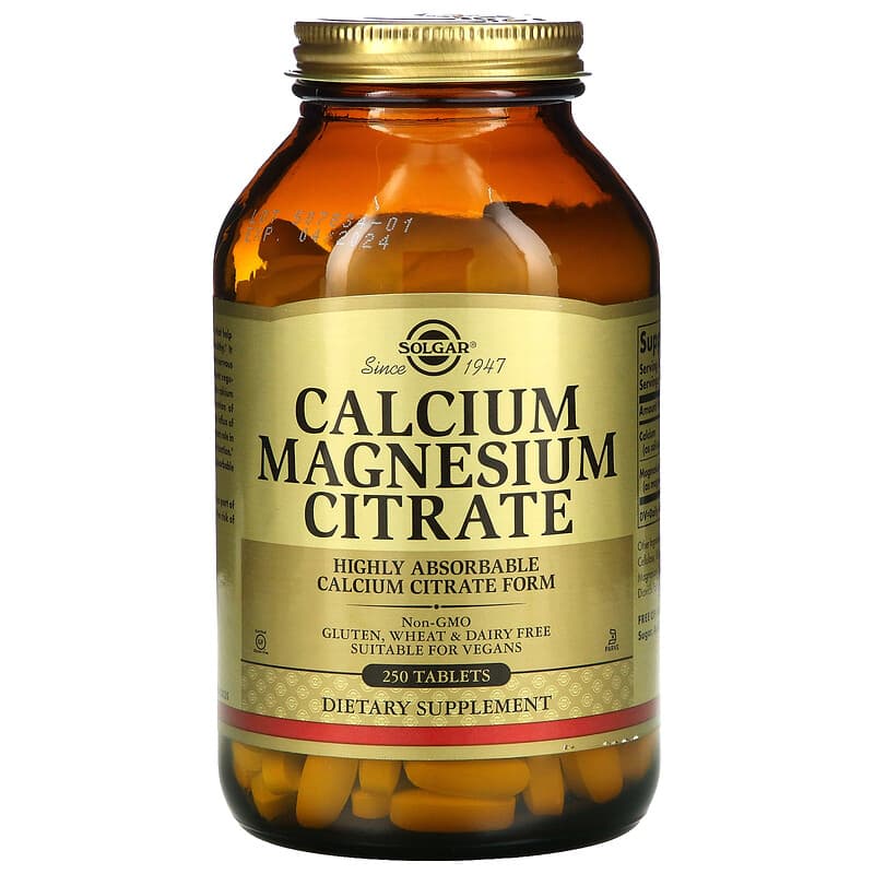 Solgar Calcium Magnesium Citrate 250 Tablets 33984005105