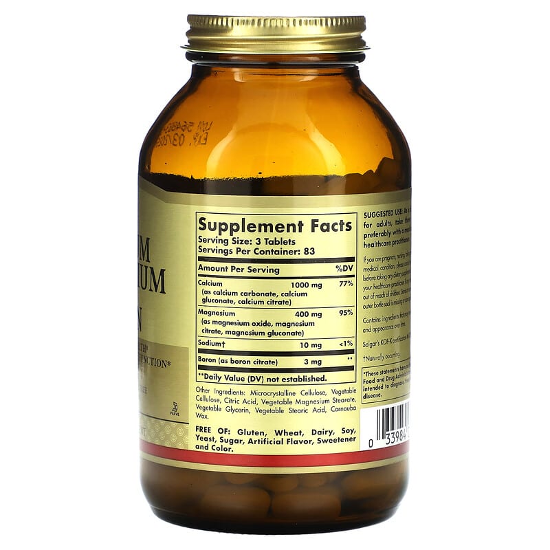 Solgar, Calcium Magnesium Plus Boron, 250 Tablets 33984005167