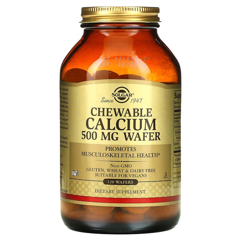 Solgar Chewable Calcium 500 mg 120 Wafers 33984004108