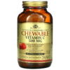 Solgar Chewable Vitamin C Natural Cran-Raspberry 500 mg 90 Chewable Tablets 33984004085