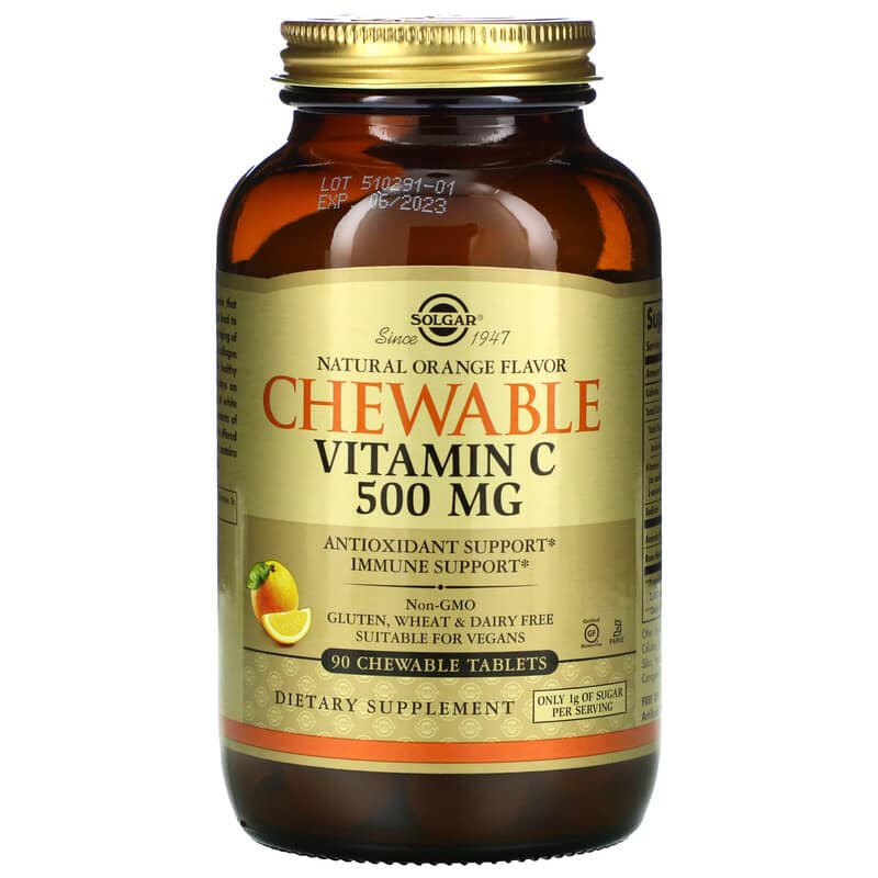 Solgar Chewable Vitamin C Natural Orange 90 Chewable Tablets 33984004078