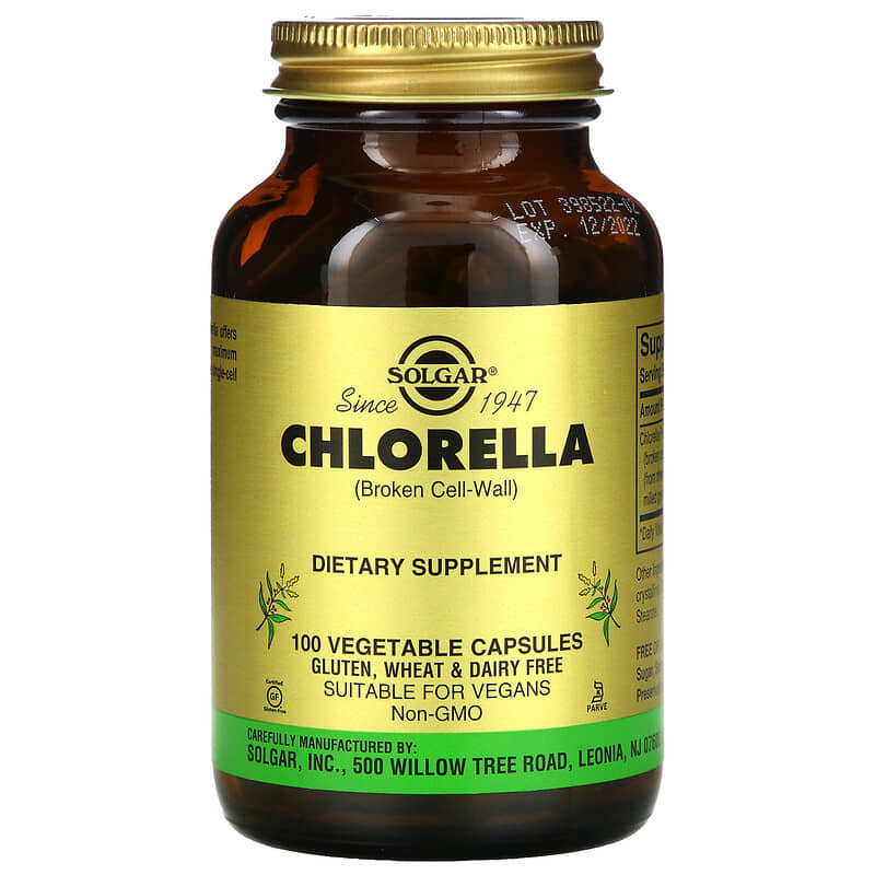 Solgar Chlorella (Broken Cell-Wall) 100 Vegetable Capsules 33984038189
