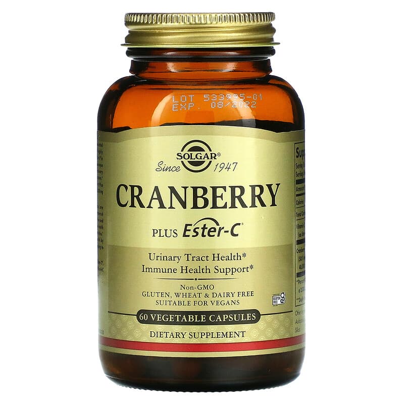 Solgar Cranberry Plus Ester-C 60 Vegetable Capsules 33984314054