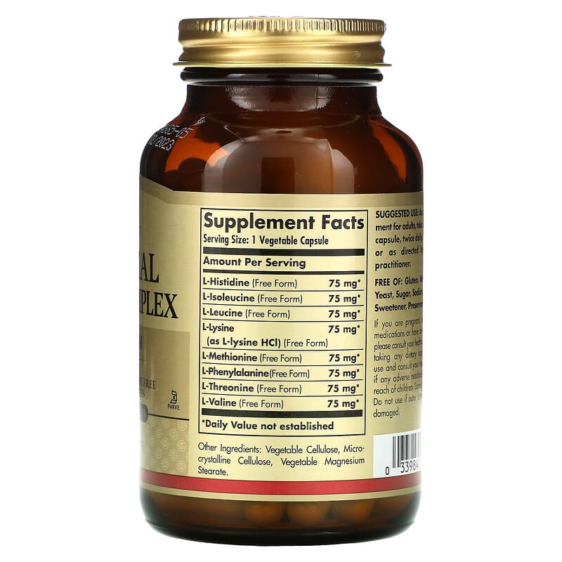 Solgar, Essential Amino Complex, 90 Vegetable Capsules 33984001022