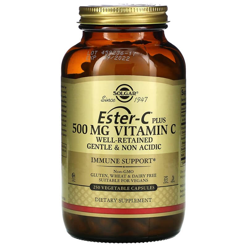 Solgar Ester-C Plus Vitamin C 500 mg 250 Vegetable Capsules 33984010499