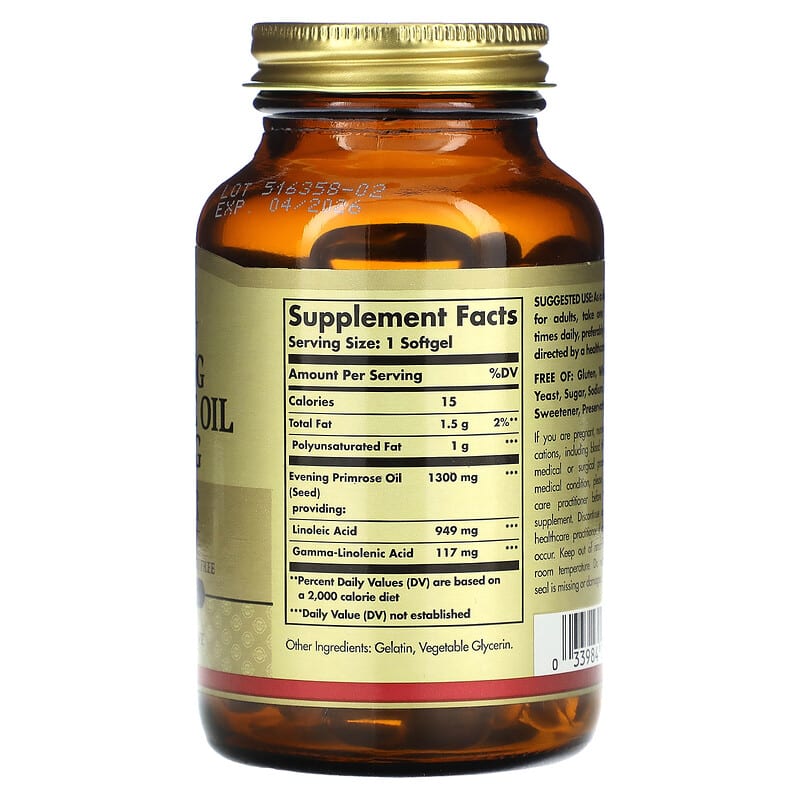 Solgar, Evening Primrose Oil, 1,300 mg,  60 Softgels 33984010574