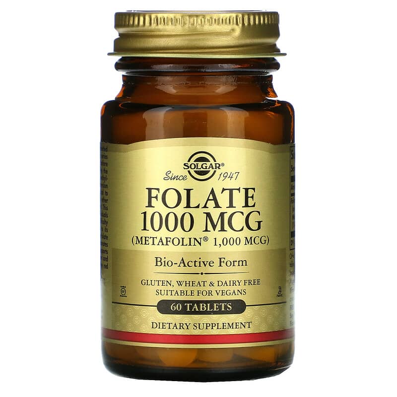 Solgar Folate 1,000 mcg 60 Tablets 33984535954
