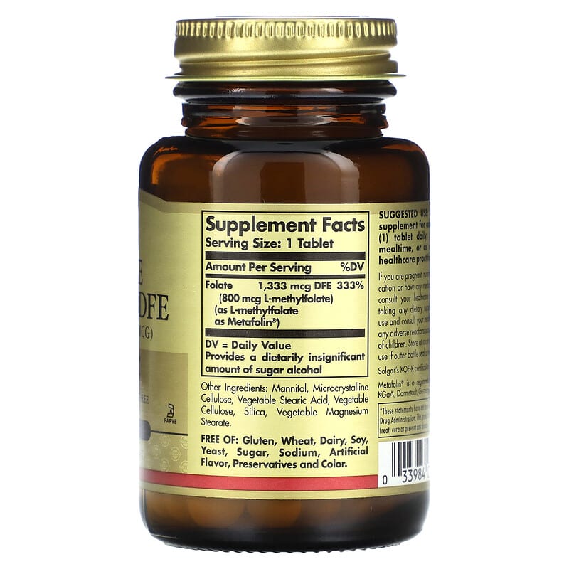 Solgar, Folate, 1,333 mcg DFE, 100 Tablets 33984019454