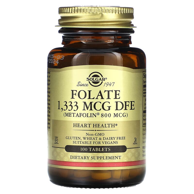 Solgar Folate 1,333 mcg DFE 100 Tablets 33984019454