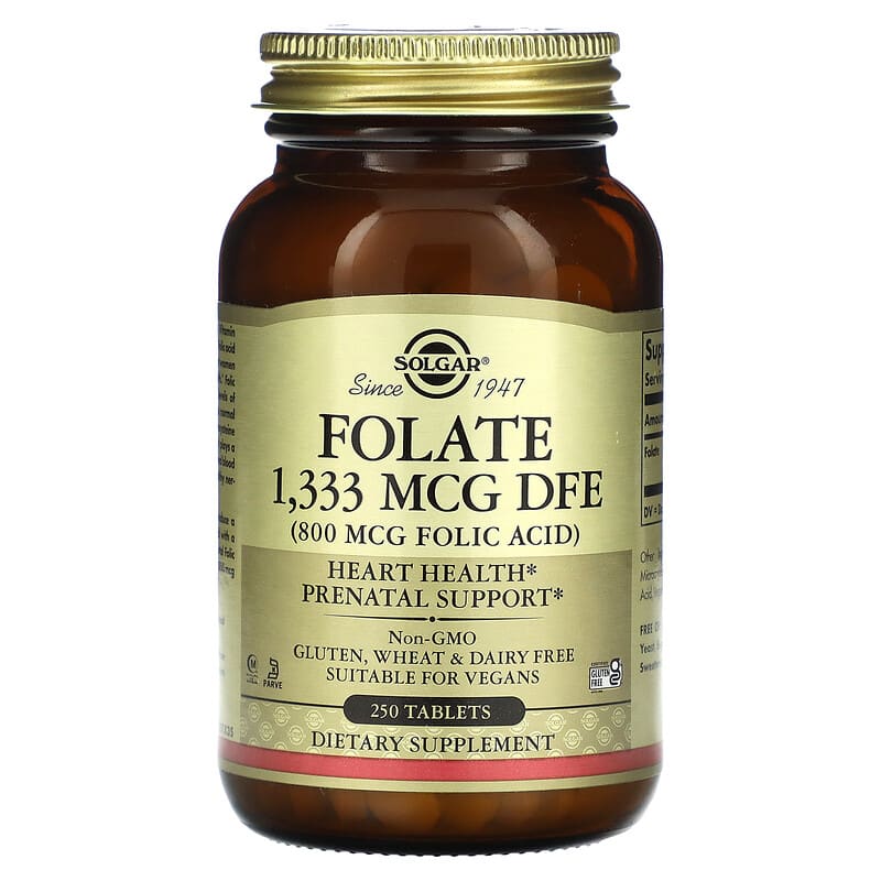 Solgar Folate 1,333 mcg DFE 250 Tablets 33984011014