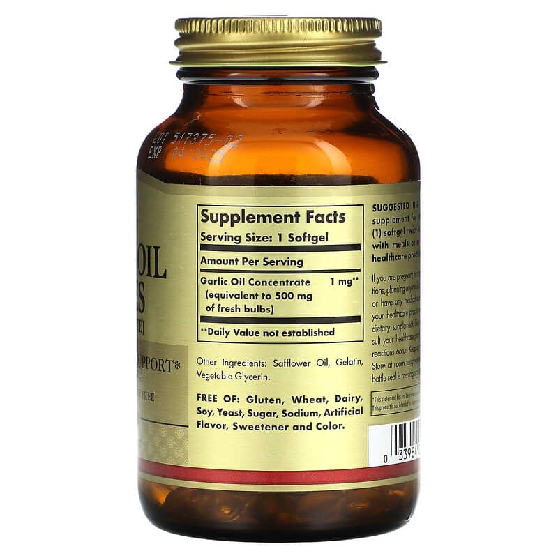 Solgar, Garlic Oil Perles, Concentrate, 250 Softgels 33984012219