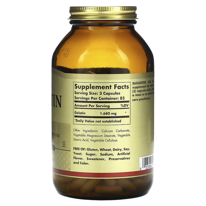 Solgar, Gelatin, 250 Capsules 33984012417