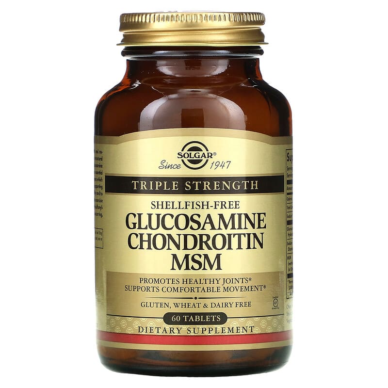 Solgar Glucosamine Chondroitin MSM Triple Strength 60 Tablets 33984013186