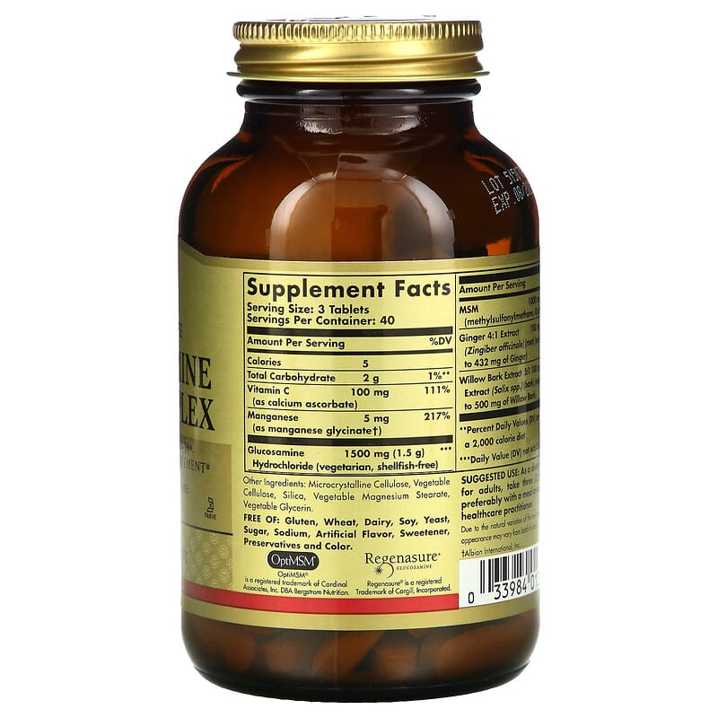 Solgar, Glucosamine MSM Complex, 120 Tablets 33984013155