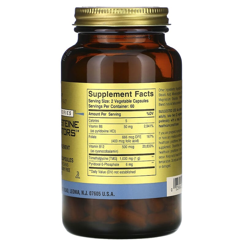 Solgar, Gold Specifics, Homocysteine Modulators, 120 Vegetable Capsules 33984014114