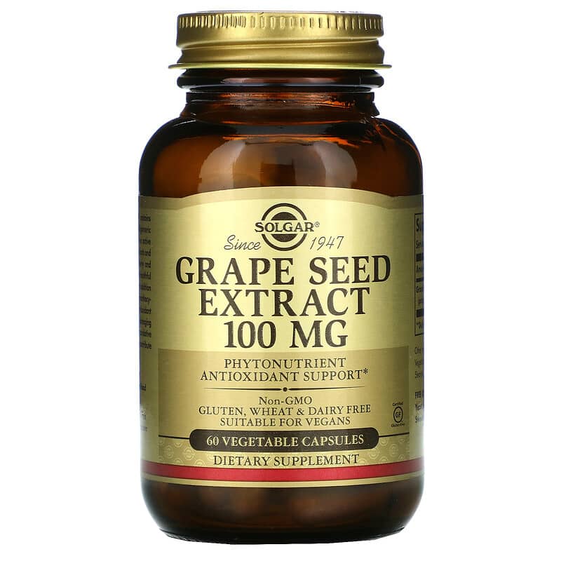 Solgar Grape Seed Extract 100 mg 60 Vegetable Capsules 33984013568