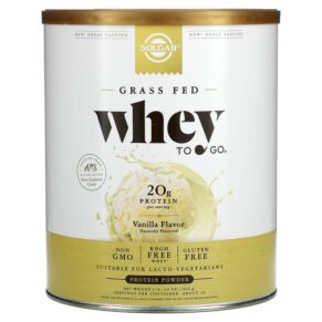 Solgar Grass Fed Whey To Go Protein Powder Vanilla 2 lb (936 g) 33984036680