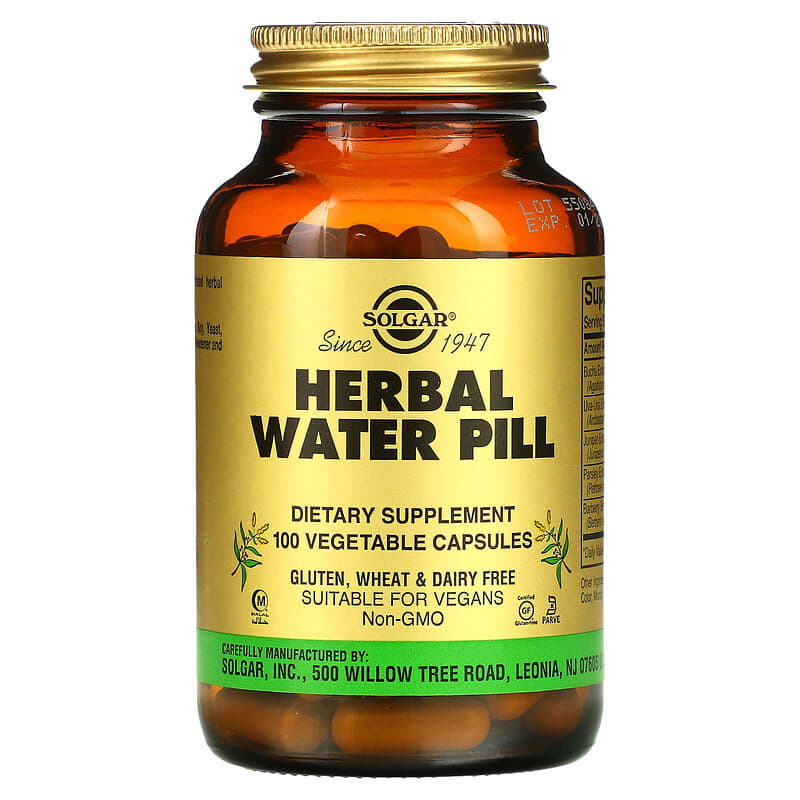 Solgar Herbal Water Pill 100 Vegetable Capsules 33984039476