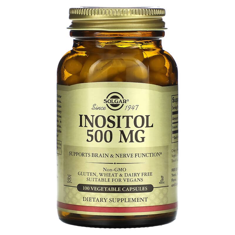 Solgar Inositol 500 mg 100 Vegetable Capsules 33984014503