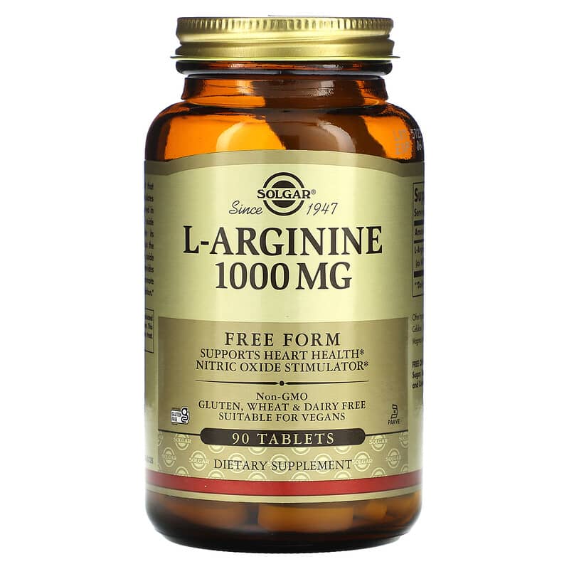 Solgar L-Arginine Free Form 1,000 mg 90 Tablets 33984001503