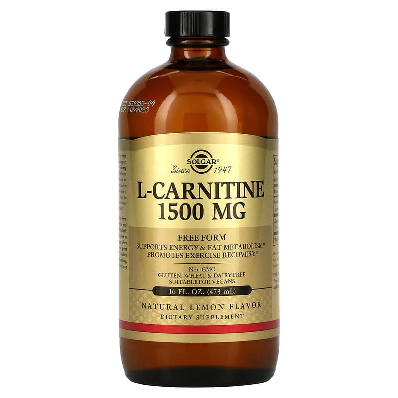 Solgar L-Carnitine Natural Lemon 1,500 mg 16 fl oz (473 ml) 33984307216