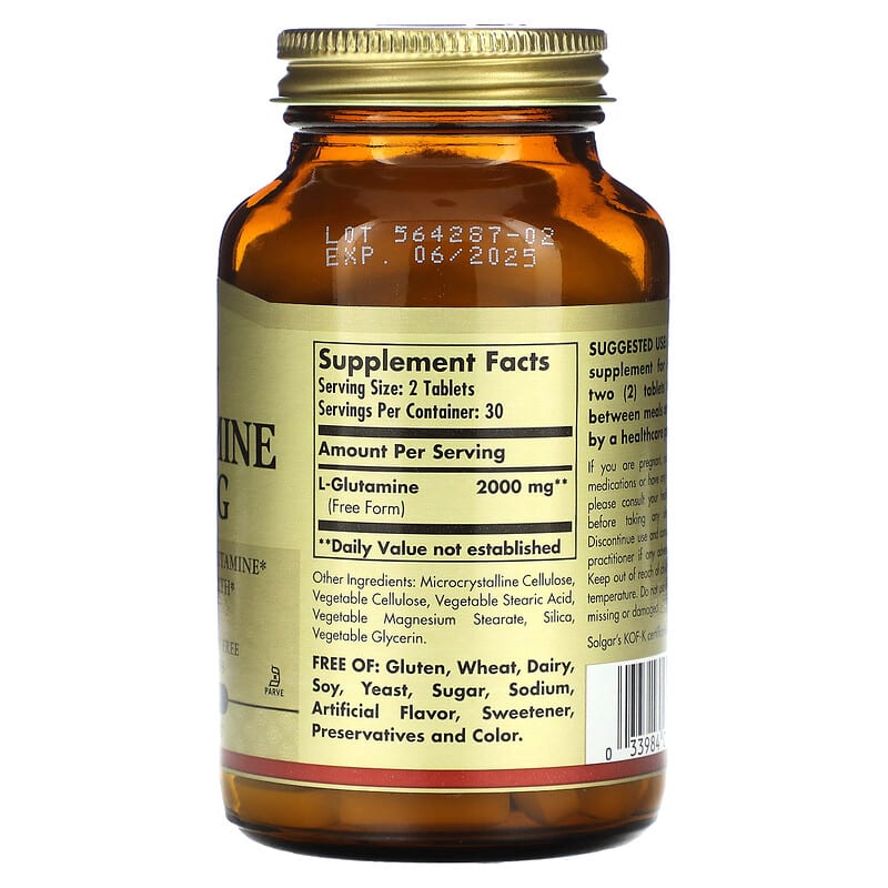 Solgar, L-Glutamine, 1,000 mg, 60 Tablets 33984012547