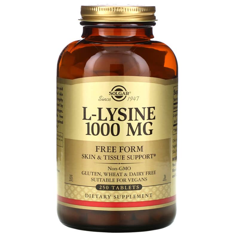 Solgar L-Lysine Free Form 1,000 mg 250 Tablets 33984017023