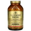 Solgar L-Lysine Free Form 500 mg 250 Vegetable Capsules 33984016828