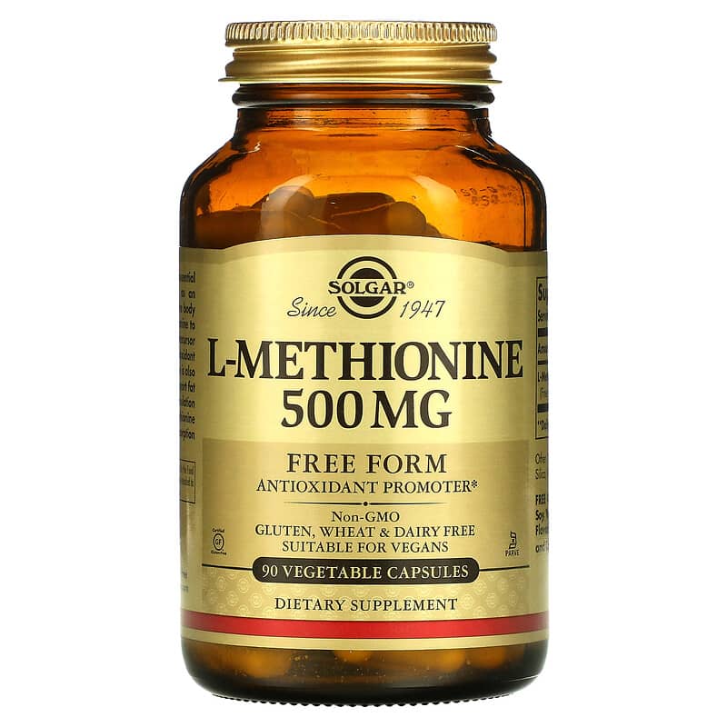 Solgar L-Methionine 500 mg 90 Vegetable Capsules 33984017542