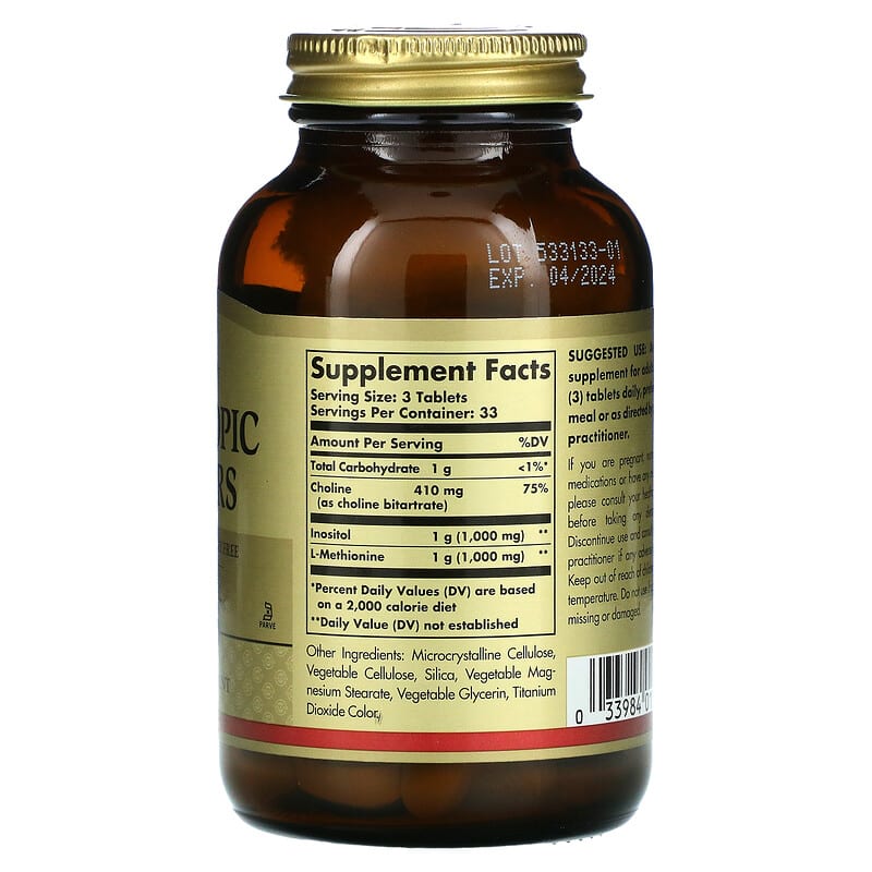 Solgar, Lipotropic Factors, 100 Tablets 33984015814