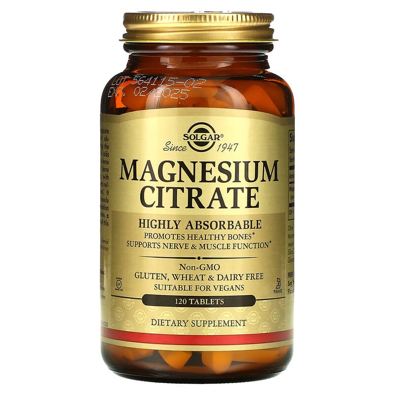 Solgar Magnesium Citrate 120 Tablets 33984592056