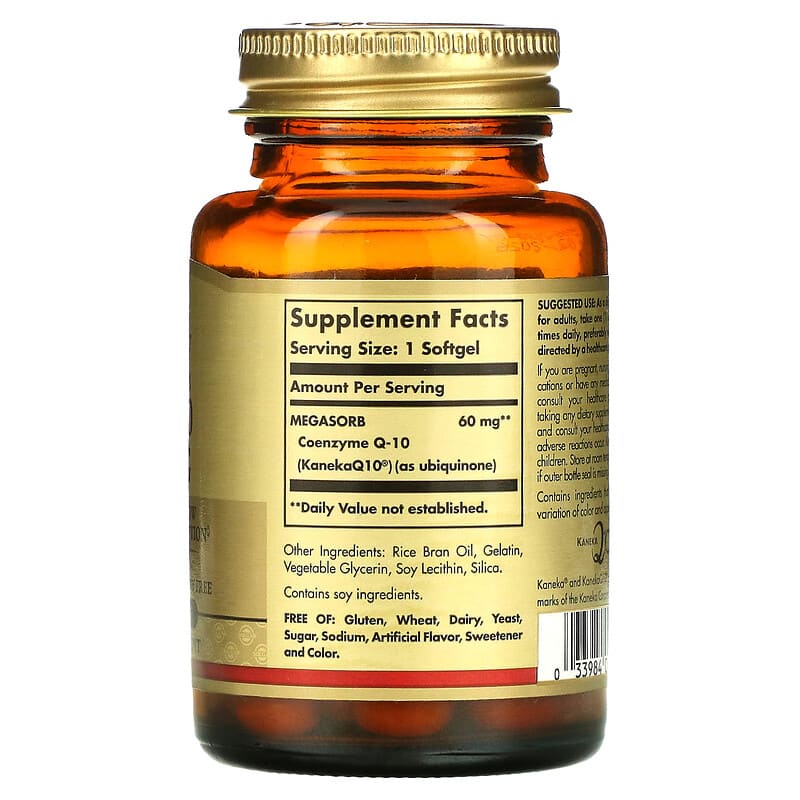 Solgar, Megasorb CoQ-10, 60 mg, 120 Softgels 33984009585