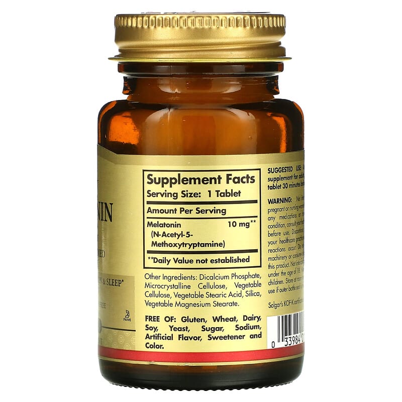 Solgar, Melatonin, 10 mg, 60 Tablets 33984019560