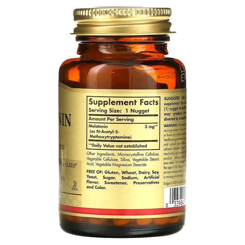 Solgar, Melatonin, 3 mg, 120 Nuggets 33984019355