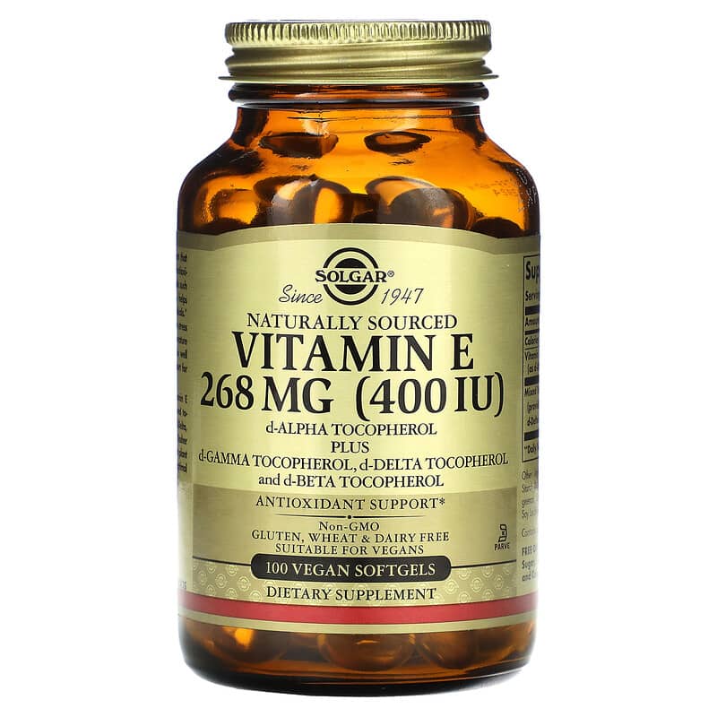 Solgar Naturally Sourced Vitamin E 268 mg (400 IU) 100 Vegan Softgels 33984035478
