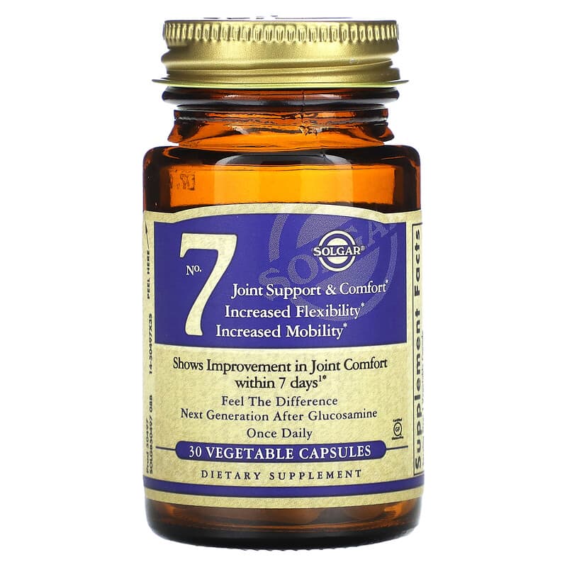 Solgar, No. 7, Joint Support & Comfort, 30 Vegetable Capsules 33984504974