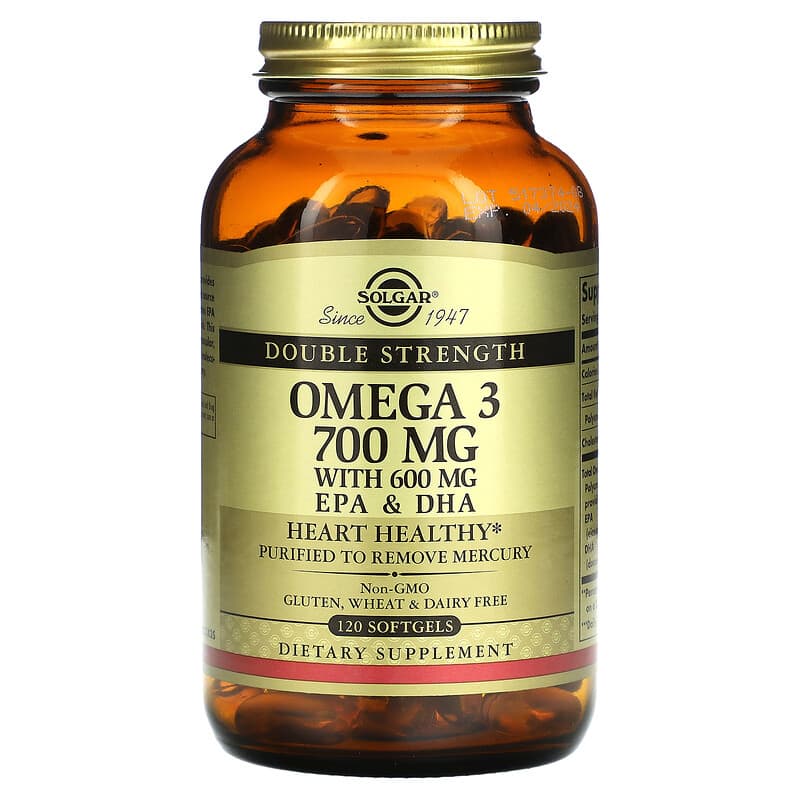 Solgar Omega-3 EPA & DHA Double Strength 700 mg 120 Softgels 33984020535