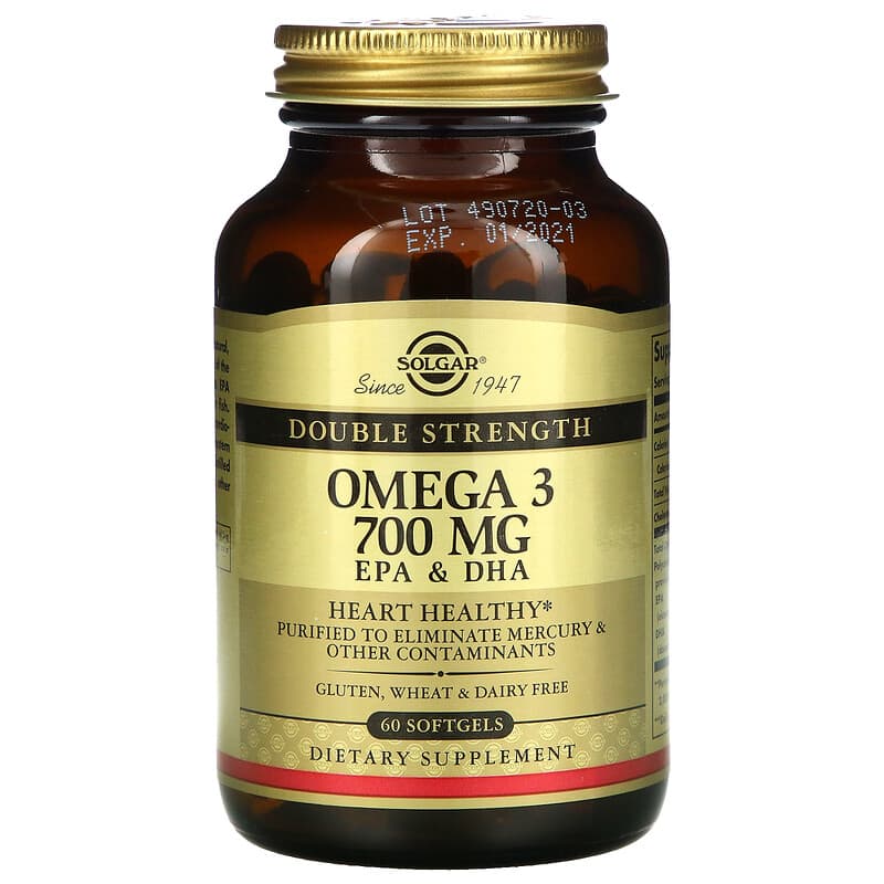 Solgar Omega-3 EPA & DHA Double Strength 700 mg 60 Softgels 33984020511
