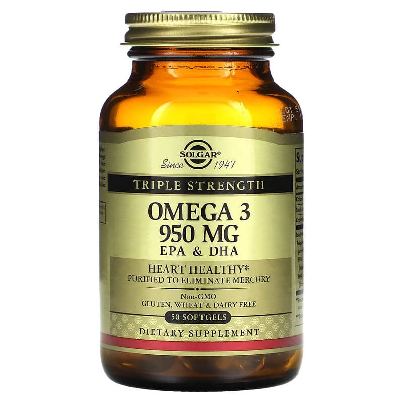 Solgar Omega-3 EPA & DHA Triple Strength 950 mg 50 Softgels 33984020573