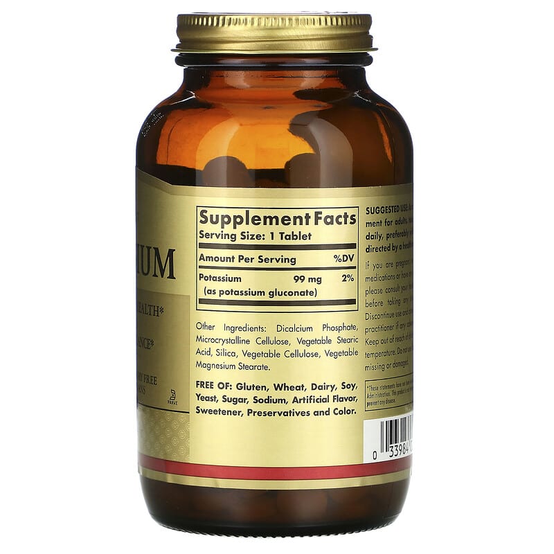 Solgar, Potassium, 250 Tablets 33984022614